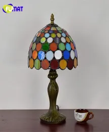 Fumat European Style Stained Glass Art Deco Table Lamp American Bar Restaurant KTV bordslampor LED Glass Shade Lamps6548573