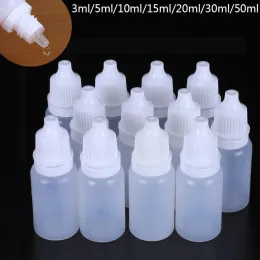 Racks 100pcs 3ml/5ml/10ml/15ml/20ml/30ml/50ml atacado olhos líquidos conta-gotas garrafas recarregáveis vazio plástico espremível diy recipientes