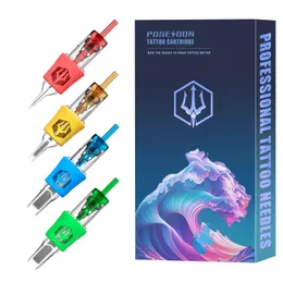 Poseidon 20pcsbox rs rl rm m1 cartucho de tatuagem agulha forro shader com cartuchos de segurança de membrana descartáveis para caneta de tatuagem 240227