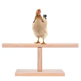 Accessories Chicken Wooden Stand Natural Wood Table Perch with Base Training Bar Paw Grinding Toy for Large Birds Cage Accessories