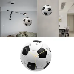 Wall Clocks Creative Clock Acrylic Football Design Hanging Mute Movement Decorative Decor For Living Room Bedroom