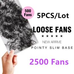 Olja TDANCE 2500 LOOK FANS POINTY BASE 5PC Premade Thin Volume Lash Medium Stam skarp smal kluster Lose Fan 10D Eyelash Extension