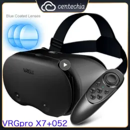 장치 vrgpro x7 vr 컨트롤러 헤드폰 Google Cardboard Helmet 3D Glasses Box 오리지널 가상 현실 현실 안경 헬멧
