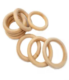 68mm268inch Nature Ring Wooden Ring Teether Montessori Baby Toy Litich Liting Levant Leating Associory Netclace DIY Baby Teether9205945