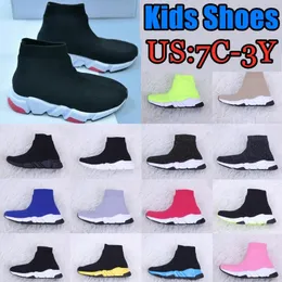 Designerskie buty dla dzieci Triple-S Paris Speed ​​Toddler Sock Boots Sneakers Dziewczęce chłopcy swobodny buty wysoko czarne trenerzy Kid Młodzież chłopiec na świeżym powietrzu sportowy l1l1#