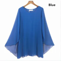 Dresses 2022 Summer Women Solid Cloak Sleeves Chiffon Dress Mini Sexy Dress,beach Dress Vestidos Formais Midi 12 Colors