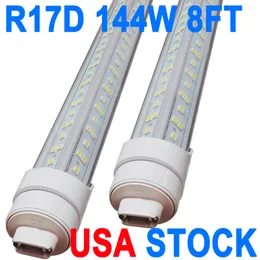 8Ft R17D LED Tube Light, F96t12 HO 8 Foot Led Bulbs, 96'' 8ft led Shop Light to Replace T8 T12 Fluorescent Light Bulbs Barn, 100-277V Input, 18000LM, Cold White 6000K crestech