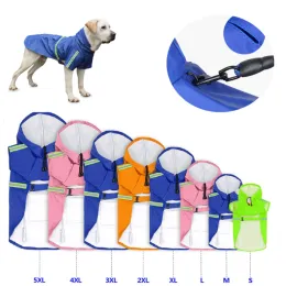 Raincoats Pet Dog Raincoat Reflective Waterproof Dog kläder för små stora hundar utomhus Rainwear Hood Dogs Jacket Raincape Pet Poncho