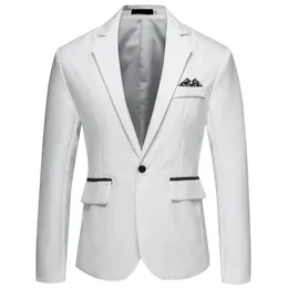 Business Slim Fit Single Buttons Sacky Jacket Men Casual Fashion Wedding Groom Tuxedo Blazer Coats Party Suit 240223