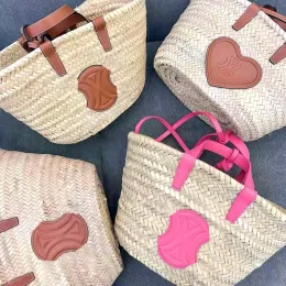 Moda debriyaj saman örgü üst sap plaj çantaları kadın erkekler sepet tasarımcı çanta pembe çanta raffias crossbody yaz seyahat çantası lüksler dokuma tote omuz çanta