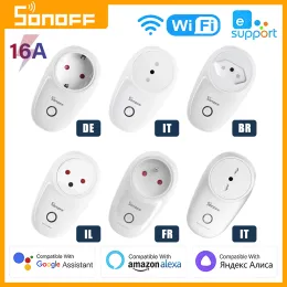Управление SONOFF S26 R2, беспроводная умная розетка, Wi-Fi, вилка EU/FR Enchufe EWelink, приложение/Vocie с Alexa Google Yandex Alice Smartthings