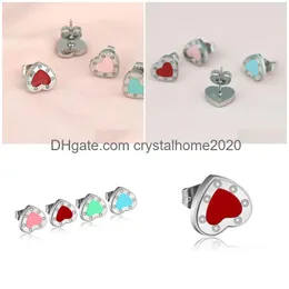 Heart Earring Stud Women Couple Flannel Bag Stainless Steel 10Mm Thick Piercing Body Jewelry Gifts For Woman Accessories Wholesale Dro Dhjb9