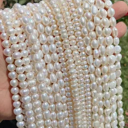 Wiele rodzajów płaszczych perełek Pearl Naturalne perły drobne białe perłowe uderzenie luźne koraliki do biżuterii tworzące DIY Bransoletka akcesoria 240220