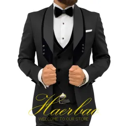 Ternos masculinos terno de casamento colete calças jaqueta três peças conjunto noivo smoking design de moda formal fino ajuste roupas para o sexo masculino