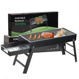 Utomhushem Kolgrillfällbar och bärbar grill som är lämplig för Camping Garden BBQ 240223