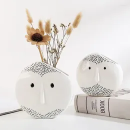 Vasi Astratti Barba Uomo Vaso Creativo Divertente Stile Fiore Recipiente da tavolo Decorativo Giardiniere Ceramica Arte Artigianato Opera d'arte fatta a mano