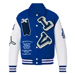 Giacca da uomo Versity Bomber da baseball vintage con maniche in pelle ricamate in ciniglia personalizzata OEM 86