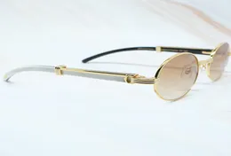 إطار توقيع Cariter جولة أبيض 7550178 نظارة شمسية قرن بيضاوي نظارات بوفالو KDUUA الإطار الكلاسيكي العلامة التجارية Cariter Sungla 7355020
