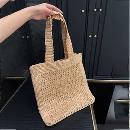 Tygväska Designerpåse Straw Bag Beach Bag Mesh Hollow Woven Summer Straw Bag Summer Woven Bag Semesterväska stor kapacitet shoppingväska 240315