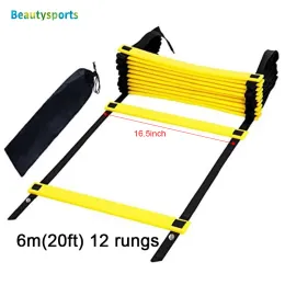 Equipment 6m 12 Adjustable Rungs 20 Feet Soccer Football Speed Agility Ladder Quickness Faster Footwork Movement Skills Training Equipment