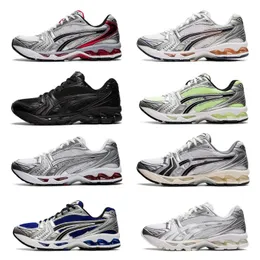 Running Shoes Gel Kayano14 Leather Cream Black Metallic Plum Black Green Obsidian Grey Cream White Silver Sneakers Trainers Outdoor Sports Shoes