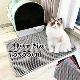 منازل القمامة القمامة ملحقات القط القطط doublelayer nonslip Big Pet Bost Box Filter Matwear Resistant Cat Sterter Mat Free
