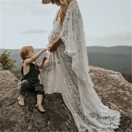 Dresses Boho Fluffy Maternity Photography Dress For Photo Shoot Outfit Pregnant Women's Lace Dress Robe Grossesse Shooting Photo