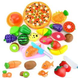 1Set Pretend Play Kunststoff Lebensmittel Spielzeug Schneiden Obst Gemüse Simulation Miniatur für Puppen Rolle Spielzeug Mädchen 240301
