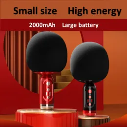 Högtalare K2 Microphone Handheld Microphone Speaker Audio Big Mushroom Head Karaoke Mini Dome One Mobile K Song Wireless Bluetooth