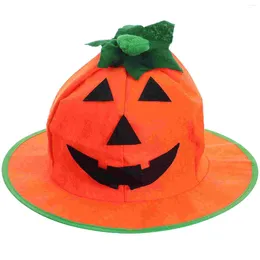 Basker halloween pumpa hatt scenprestanda hattar barn visar prop cap sammet baby prom rekvisita