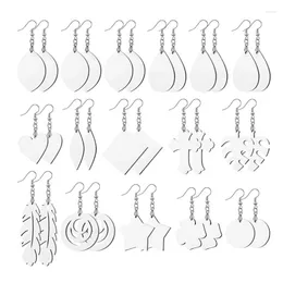 Stud Earrings 16 Pairs Sublimation Blank Keychains Thermal Transfer For Key Chain Double-Side Printed MDF Keyrings Tags With 97QE