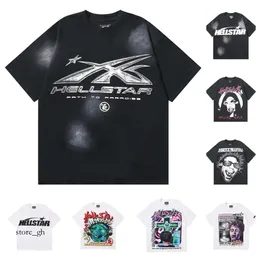 Hellstar camisa designer homens polo camisa mulheres verão camisas masculinas respirável camiseta de alta qualidade moda camiseta streetwear pirnt hip hop algodão manga curta 98