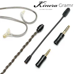 Hörlurarna Kinera Gramr Modular Microphone Boom Mic Upgrade Cable för hörlurar 3.5/4,4 mm OFC Silverpläterad 2PIN 0,78 mm/MMCX -anslutning1.5m
