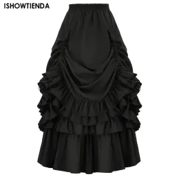 skirt Women's Gothic Steampunk Skirt Scarlet Darkness Victorian Highlow Bustle Skirt Gothic Bustle Skirt Renaissance Costume Skirt