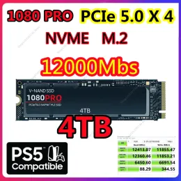 Pudełka Oryginalna marka 1080 Pro 2TB 4TB SSD M2 2280 PCIE 5.0 NVME Odczyt 12000 MB/s Dysk twardy stałego dla konsoli gier/laptopa/PC/PS5