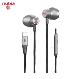 Kulaklıklar Orijinal Nubia Redmagic Oyun Kulaklık Typec Earbuds HiFi Kulaklık Redmagic 5G Yeni Varış için mikrofon Seti ile