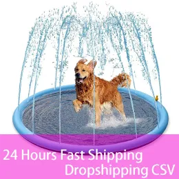 Toys Smmer Dog Toy Splash Sprinkler Pad for Dogs Pet Swimming Pool Interactive Outdoor Play Water Mat Toys for Dogs Cats and Children