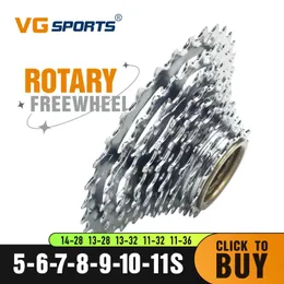 VG Sports Bike Sprocket 567891011 Speed ​​Thread Freewheel 1428T 132832T 113236T COGS COMPATIBLE med Rotary Hub 240228