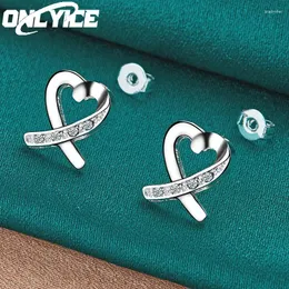 Stud Earrings Luxury 925 Sterling Silver Earring For Women Charm Heart Fashion Wedding Accessories Jewelry Engagement Gifts