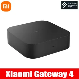 Controle xiaomi gateway central 4 wi fi bluetooth hub central inteligente 5ghz 100mbit/s avec porta ethernet mijia app gateway 4 amplificat