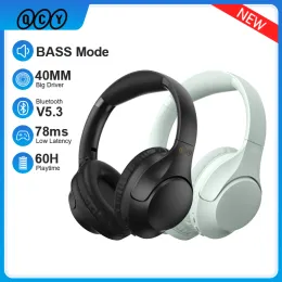 Headphones QCY H2 H2 Pro Wireless Headphones Bluetooth 5.3 BASS Mode Hifi Stereo Headset Over the Ear Gaming Earphones Dual Device Connect