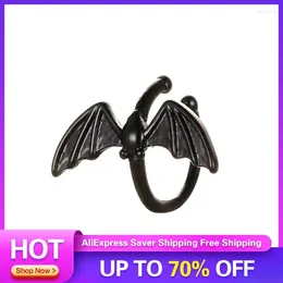Backs Earrings Gothic Ear Cuff Black Bat Clip On Earcuff Femme Dragon Shaped Clips Simple Wing Bone