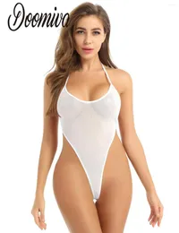 Kadın Mayo Kadınları Bir Parçalı Mayo Yüksek Kesim Mikro Monokini Bikini Mini Mesh Matay Takımı İnce iç çamaşırı Bodysuit Seksi