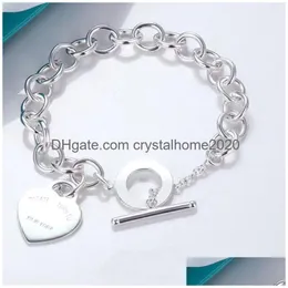 Bracciale T di lusso di marca 925 inciso a cuore grossolano Designer classico per uomini e donne Oro 18 carati di alta qualità Ot Regalo di festa Drop Delive Dhtqa