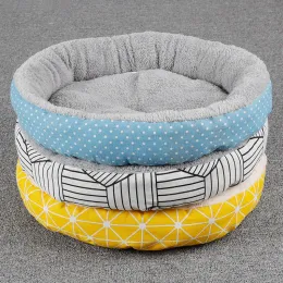 Houses New Lamb wool Round Cat House Winter warm and comfortable cat litter Dog kennel dog sofa Kitten bed Pet sleeping accessories