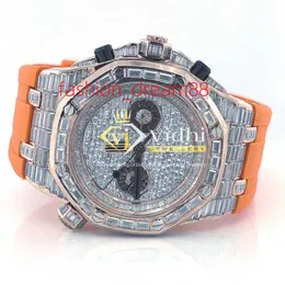 Vidhi fabricante de jóias luxo personalizado completo hip hop diamante vvs moissanite relógio mecânico automático para homens