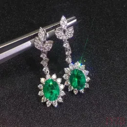 Simple design fashionable emerald earrings 925 sterling silver gold plated female exquisite simplicity 240229