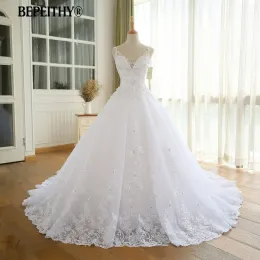 Sukienki Wspaniała suknia ślubna z koronkowym vestido de novia Princesa vintage sukienki ślubne Real Image Ball Suknia 2022 dla kobiet