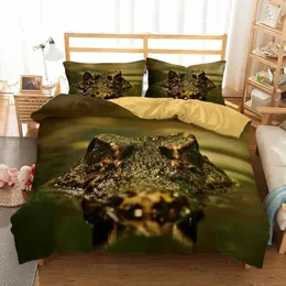 Conjuntos de cama Crocodilo Duveta Capa 2 Pessoa Impressão Tartarugas Golfinhos King Size Set 3D Roupa de Cama Fibra de Bambu Ropa de Cama 240x220