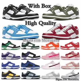 Come With Box Scarpe basse Bianca Nero Panda Triple Rosa Foam UNC University Blu Rosso Oliva Verde Grigio Nebbia Vacanza Costo speciale Syracuse Chicago Georgetown Marina Arancia